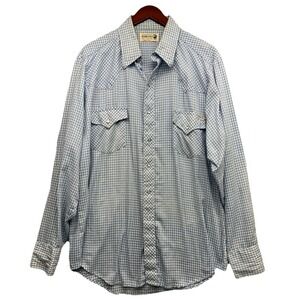 70's Roebuck & Co Shirt Black Pearl Snap Western Size XLT Made In USA *Read